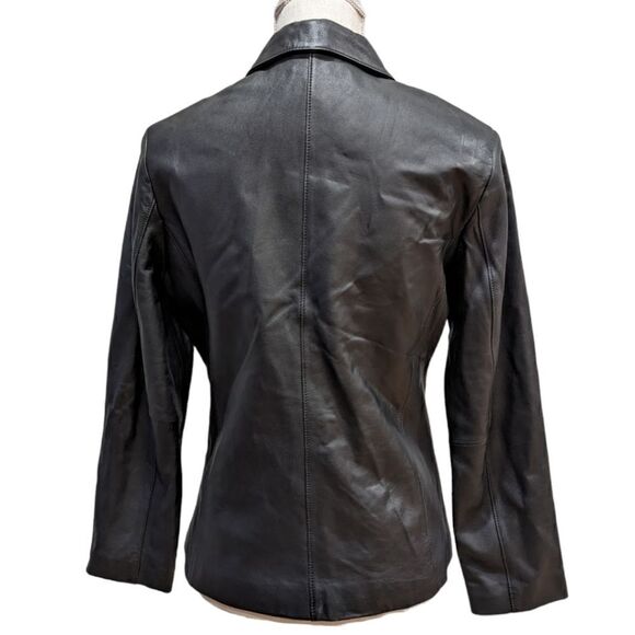 VTG Golden Bear Cisco 10th Anniversary Embroidered Womens Black Leather Jacket S - Picture 2 of 11